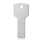 64G Key Shape USB Flash Drive, K&ZZ Metal Thumb Drive USB2.0 Flash Disk Memory USB Stick Expansion Disk- Silver