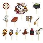 13Pc Harry Potter Happy Birthday Cake Toppers,Harry Potter Cake Toppers for Boys,Harry Potter Birthday Cake Decorations Cupcake Toppers for Girl,Kids,Men Birthday Harry Potter Theme Party Supplies