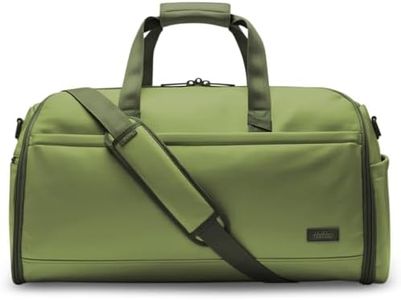 Halfday Convertible 2-in-1 Vegan Leather Premium Garment Duffel Weekender Bag 45L | Carry-On, Wrinkle-Free Travel, Hanging Suit Compartment, Shoe Pockets, Trolley Sleeve, Leaf