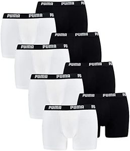 8 er Pack Puma Boxer Boxershorts Men Pant Underwear ,Blanc/Noir,M