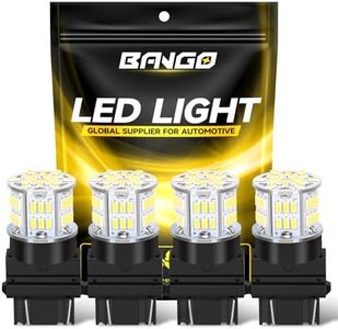 BANGO 3157 LED Bulb, 10-30V Super Bright 3156 3056 3057 4157 LED Replacement Bulbs for Back Up Reverse Tail Brake Lights, Xenon White (Pack of 4)