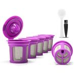 Reusable K Cup with Bottom Filter Mesh MG Coffee Refillable Coffee Pod for Keurig 2.0 Reusable K-Carafe Holder- Purple