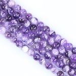 Natural Striped Amethyst Crystals Gemstone Beads for Jewelry Making,8mm Polished Round Smooth Stone Beads,Stone Beads for Bracelet Making 45pcs