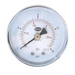 Brannan 50mm Dial Pressure Gauge with 1/4" BSP Back Connection for Air, Water, Oil, and Gas Steel Case Mechanical Pressure Gauge (0-16 bar / 0-232 psi)