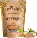 Just Panela Organic Unrefined Cane Sugar 1 Pound | 100% Unprocessed, Raw Sugar | Great for Baking, Cooking & Sweetening | Healthier Alternative to Regular Refined Sugar