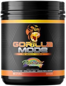 Gorilla Mode Pre Workout - Massive Pumps Laser Focus Energy Power - L-Citrulline, Creatine, L-Tyrosine, Betaine, Hydroprime, Alpha-GPC, 400mg Caffeine, Huperzine A 800g (Rainbow Sherbet)
