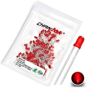 Chanzon 100 pcs 3mm Red Diffused LED Diode Lights (Colored Lens Round DC 2V 20mA) Lighting Bulb Lamps Electronics Components Indicator Light Emitting Diodes