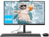 Lenovo 23.8" FHD All-in-One Desktop Computer for Home & Business, Intel N100 (up to 3.4 GHz), 32GB RAM, 1TB SSD, Intel UHD Graphics, RJ45, Bluetooth, HDMI, Wi-Fi, Keyboard & Mouse, Windows 11 Pro