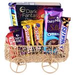 Astonished Retail Astonished Chocolate Gift Hamper with Metal Cart Basket | Chocolate Gift Hamper for Diwali, Birthday, Holi, Rakhi, New Year, Christmas, Anniversary, 1