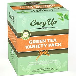 Cozy Up | 4 Flavors | Assorted Green Teas | Pods Compatible with Keurig K-Cup Brewers | Matcha Green Tea, Green Tea, Jasmine Green Tea, Oolong Tea | 36-Count