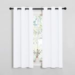 NICETOWN 50% Light Blocking Curtain Panels for Bedroom, Home Decoration Easy-Care Solid Grommet Draperies & Drapes, Window Covering for Kitchen (2 Panels, 34 by 54, White)