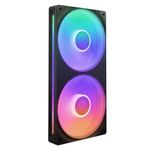 NZXT F240 RGB Core - 240mm Single-Frame Fan Unit with 2 x 120mm RGB Fans - Speed & Lighting Control - High Static Pressure & Airflow - Fluid Dynamic Bearings - 8 aRGB LEDs Per Fan - Black