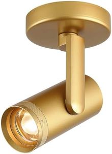 Opulux 12W LED Dimmable Zoomable Ceiling Spotlight Indoor – Adjustable Surface Mount Accent Light for Corridor, Living Room, Plants & Painting | Warm White 3000K CRI 97, Flicker-Free, Gold