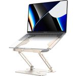 NTMY Portable Laptop Stand,Adjustable Folding Laptop Stand for Desk,Laptop Riser for Desk,Computer Notebook Stand Compatible with MacBook air pro, Acer,Lenovo,Dell(10-16")-Golden