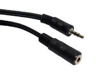 FPUK 3.5mm Jack Headphone/Mic Extension Cable Lead, Black - 3m