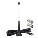 Bingfu DAB FM Radio Antenna Telescopic FM Aerial Rod FM Antenna with Magnetic Base and 3Meter Extension Cable for Hifi indoor Portable Radio Tuner Stereo AV Receiver Stereo HiFi Receiver