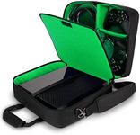 USA GEAR Console Carrying Case - Xbox Travel Bag Compatible with Xbox One and Xbox 360 with Water Resistant Exterior and Accessory Storage for Xbox Controllers, Cables, Gaming Headsets - Green