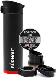 BURNOUT Temperature Regulating 16 oz. Smart Mug - New Pop Top Lid (Black)