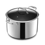 HexClad Hybrid Nonstick 10-Litre Stockpot with Tempered Glass Lid, Dishwasher Safe, Induction Ready, Compatible with All Cooktops