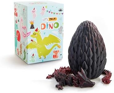 Lewelly 3D Printed Dragon Egg, 15 Inches Black Dragon Toy - Articulated, Glows in Dark - Cool Fidget