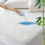 GRT Bamboo Waterproof Mattress Protector King - 3D Air Fiber Cooling Mattress Cover, Breathable Ultra Soft Noiseless Mattress Protector with 30cm Extra Deep Skirt (King - 152 x 200cm)