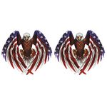 HALJIA 2PCS 3D Creative American Flag and Bald Eagle Simulation Car Stickers Motorbike Skateboard Bicycle Automobile Bumper Window Waterproof Reflective Decals Luggage Helmet Decorative Sticker