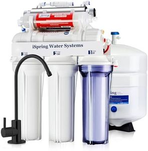 iSpring RCC7AK-UVBLK, NSF/ANSI 58 Certified, Alkaline and UV 7-Stage Reverse Osmosis Water Filter System, Clear Housing for Easy Filter Inspection, Reduces PFAS, TDS, Chlorine, Lead, pH+