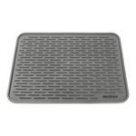 HOTPOP XXL Inches Gray Silicone Dish Drying Mat and Large Trivet - Dishwasher Safe, Heat Resistant, Eco-conscious - Ideal Drip Tray, Mini Fridge Mat, Dish Drainer, Mini Fridge Accessories (24"x18")