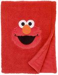 Sesame Street Elmo Red Soft Plush Sherpa Toddler Blanket with Applique, Red/Orange/White/Black