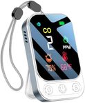 HAKINAKU Portable Carbon Monoxide Detectors [3-in-1] Mini Size CO Monitor with Kickstand & Lanyard 85 dB Alarm [CO Temperature Humidity Sensor] for Indoor Outdoor Camping Travel RV Hotel (Grey)