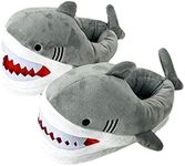 Generic Creative Shark Furry Slippers Comfy Couple Shoes Cartoon Thick-Soled Animal Sole Women Cute Novelty Slip-on Soft for Winter Christmas House Ladies Men - gray