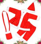 Zest 4 Toyz Santa Claus Dress Christmas Santa Costume for Girls with Frock Waist Pant Santa Cap Gift Pouch for Newborn to 6 Months Babies Girls