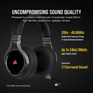 Corsair Virtuoso RGB Wireless Gaming Headset – Black