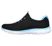 Skechers Women's Summits Sneaker, Black Turquoise, 7 UK