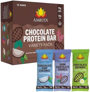 Amrita Nut Free Vegan Protein Bars (12 CT) | Chocolate Variety Pack 15g Plant-Based Protein Bar | Peanut-Free, Gluten Free, and Dairy-Free | No Added Sugar, High Fiber, Healthy Snacks for Kids/Adults