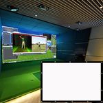 Obokidlyamor Indoor Golf Simulator Impact Screen;Golf Simulators Projection Screen for Golf Training; Indoor Golf Ball Impact Screen Display Projector (118" * 79", Black)