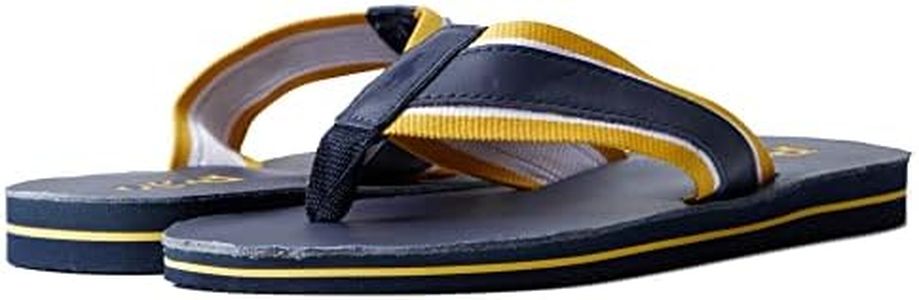 Polo Ralph Lauren Mens Vintage Bolt Flip Flop, Navy/Gold, 14