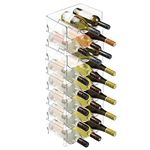 mDesign Set of 8 Bottle Rack — Crystal Clear Storage for Wine Bottles — Modern Wine Cellar Extends Wine and Cork Life — Clear