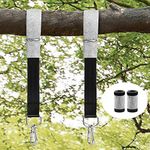 Haibro Tree Swing Straps Hanging Kit -Two 10Ft Long Hammock Strap Adjustable Holds 2200lbs with 2 Heavy Duty Carbine Hooks +2 Tree Protectors-Portable Swing Hanger Straps Ropes Swing Set Accessories