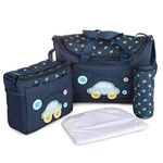 Egab Unisex Adult Nappie Diaper Changing Bags Sets - 4Pcs - Navy Blue