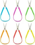 Special Supplies Mini Loop Scissors for Children and Teens and 5.5" Inches (6-Pack) Colorful Looped, Adaptive Design, Right and Lefty Support, Small, Easy-Open Squeeze Handles, For Special Needs