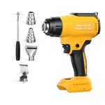 Cordless Heat Gun for Dewalt 18V-20V Battery (only Tool), Battery Heat Gun for Welding, Bending Pipes, Colour Removal,Cordless Hot Air Gun with 4 Nozzles