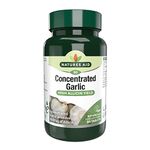 Natures Aid Concentrated Garlic - 90 Tablets - High Strength Cold Pressed 2000ug Allicin & Aliin Supplement Support for Heart Health & Circulation - Vegan Vegetarian Gluten Free Not Gummies Capsules