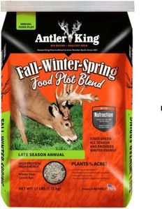 Antler King Fall/Winter/Spring Late Season Annual Food Plot Seed Blend | 17 lbs High Protein High Energy Winter Peas and Cereal Rye Deer Food Plot Mix | Plants 1/2 Acre