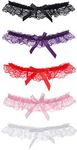 Boao 5 Pairs Wedding Garter Lace Bowknot Garter Bridal Lace Floral Belt Leg Ring Set for Women Girls Favor, As the Pictures Shown, Medium