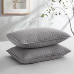 Southshore Fine Linens - VILANO Springs - Pair of Quilted Pillow Sham Covers (No Inserts), 20" x 36", Steel Grey