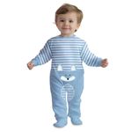 Kidbea 100% Organic Cotton Rompers | Sleepsuits | Jumpsuit | Nightsuit for New-Born Baby Girls & Boys infants & Toddler, Blue Color Dog Printed Size 0-3M