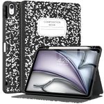 Supveco Case for iPad Air 11 Inch 2024,iPad Air 5th/4th Generation 10.9 Inch 2022/2020 with Pencil Holder-[Auto Wake/Sleep],Premium Folio Stand Soft TPU Back Cover for iPad Air 5/4 Gen-Book