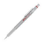 rOtring 600 Mechanical Pencil | 0.7 mm | Silver All-Metal Body Propelling Pencil | Non-Slip Knurled Grip & Hexagonal Barrel