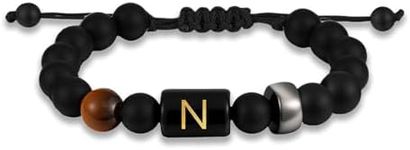 Field Hockey Gifts for Boys Kids Youth Initial with A-Z Letter Hockey Beaded Bracelet for Boys Birthday Decorations Gear Accessories Adjustable 5.5''-10'' Jewelry Gifts
